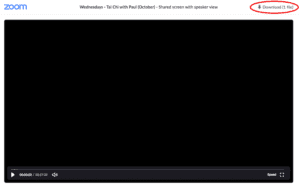zoom video player showing download link