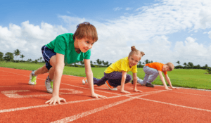 kids on a track