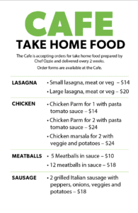 cafe take home menu