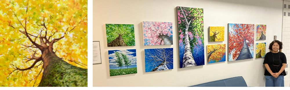 oct 2025 - janie's colourful paintings on the art gallery wall