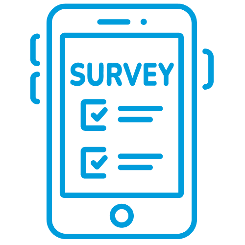icon of a survey on a phone