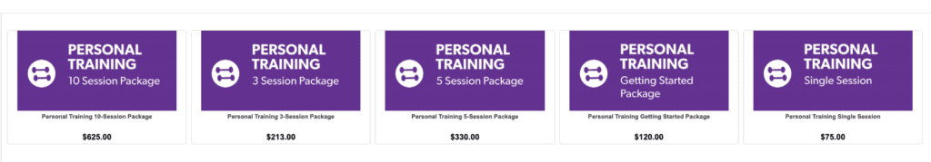 personal training pass widget