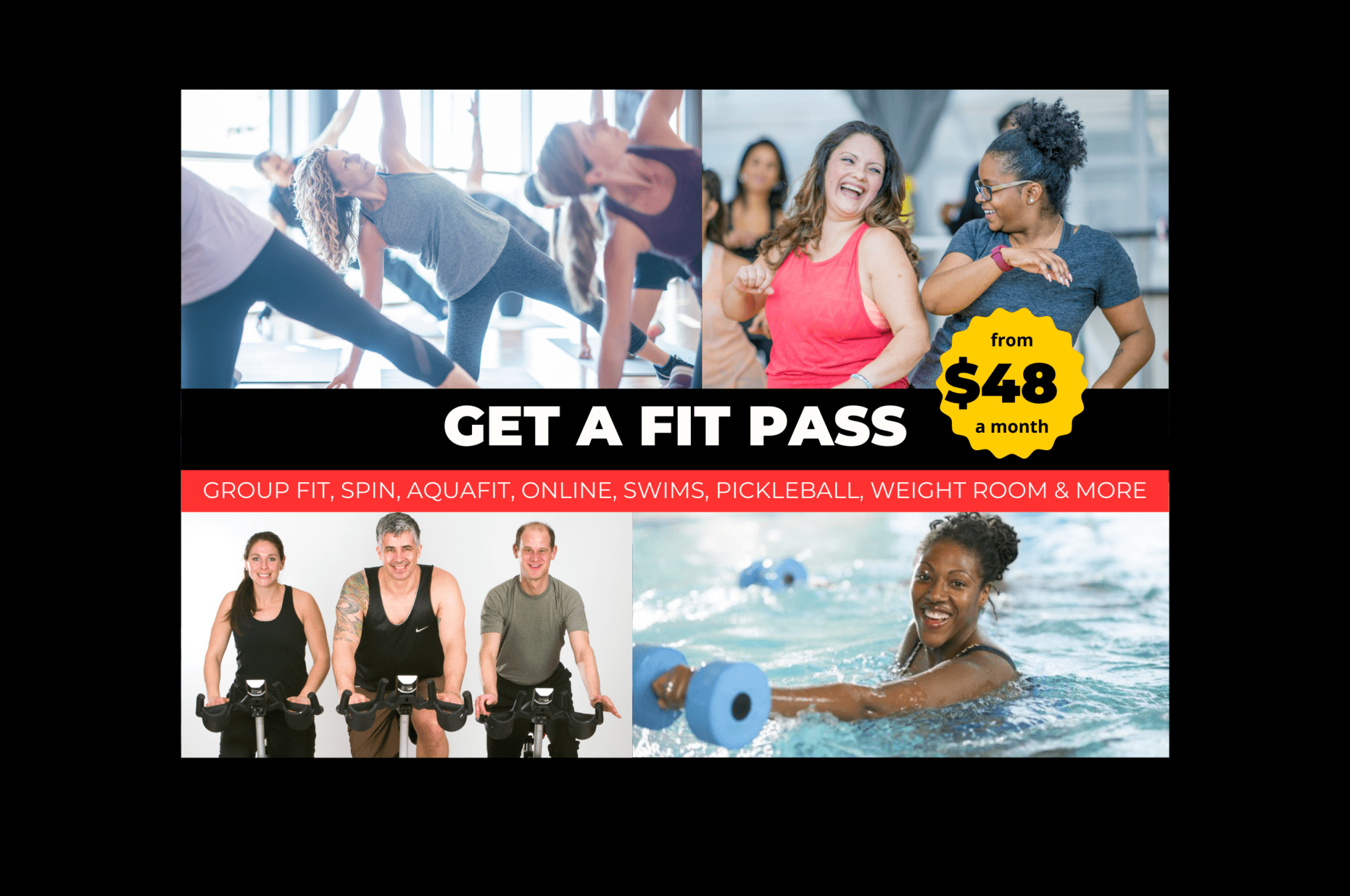 get a fit pass, starting at $48/mo
