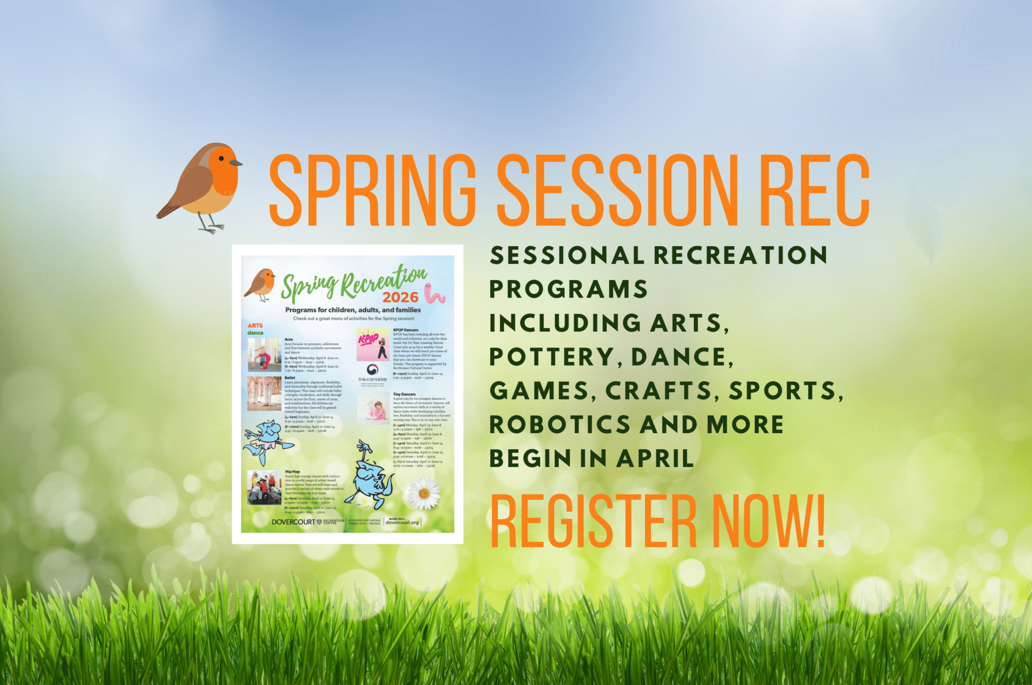 spring rec session begins in April